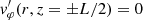 $ v_{\varphi}^\prime(r,z =\pm L/2)=0 $