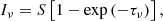 $$ \begin{aligned} I_{\nu }=S\left[1-\exp {\left(-\tau _{\nu }\right)}\right], \end{aligned} $$