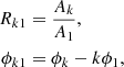 $$ \begin{aligned} R_{k1}&= \frac{A_k}{A_1}, \nonumber \\ \phi _{k1}&= \phi _k - k\phi _1, \end{aligned} $$