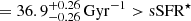 $ =36.9^{+0.26}_{-0.26}\, \mathrm{Gyr}^{-1} > \mathrm{sSFR}^{\star} $