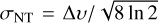 ${\sigma _{{\rm{NT}}}} = {\rm{\Delta }}\upsilon /\sqrt {8\ln 2} $