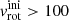 $ v_{\mathrm{rot}}^{\mathrm{ini}} > 100 $