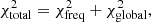 $$ \begin{aligned} \chi ^2_{\rm total}=\chi ^2_{\rm freq}+\chi ^2_{\rm global}, \end{aligned} $$