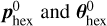 $p_{{\rm{hex }}}^0{\rm{ and }}{\bf{\theta }}_{{\rm{hex }}}^0$