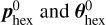 $p_{{\rm{hex }}}^0{\rm{ and }}\theta _{{\rm{hex }}}^0{\rm{. }}$