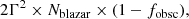 $$ \begin{aligned} 2\Gamma ^2\times N_{\rm blazar}\times (1-f_{\rm obsc}), \end{aligned} $$