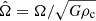 $ {\hat{\Omega}} = \Omega/\sqrt{G\rho_{\mathrm{c}}} $