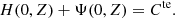 $$ \begin{aligned} H(0,Z) + \Psi (0,Z) = C^\mathrm{te}. \end{aligned} $$