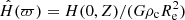 $ \hat{H}(\varpi)=H(0,Z)/(G\rho_{\mathrm{c}}R_{\mathrm{e}}^2) $