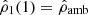 $ {\hat{\rho}}_1(1)={\hat{\rho}}_{\mathrm{amb}} $