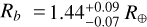 ${R_b} = 1.44_{ - 0.07}^{ + 0.09}\,{R_ \oplus }$