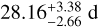 $28.16_{ - 2.66}^{ + 3.38}\,\,{\rm{d}}$