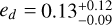 ${e_d} = 0.13_{ - 0.09}^{ + 0.12}$