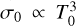 ${\sigma _0} \propto T_0^3$
