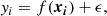 $$ \begin{aligned} { y}_i = f(\boldsymbol{x_i}) + \epsilon ,\end{aligned} $$