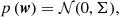 $$ \begin{aligned} p \left( \boldsymbol{w} \right) = \mathcal{N} (0,\Sigma ), \end{aligned} $$