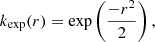 $$ \begin{aligned} k_{\mathrm{exp} }(r) = \exp \left( \frac{-r^2}{2}\right), \end{aligned} $$