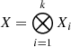 $ X = \bigotimes_{i=1}^{k}X_i $
