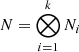 $ N =\bigotimes_{i=1}^{k}N_i $