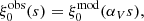 $$ \begin{aligned} \xi _0^\text{obs}(s) = \xi _0^\text{mod}(\alpha _V s) ,\end{aligned} $$