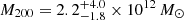 $ M_{200}=2.2^{+4.0}_{-1.8}\times10^{12}\,{M_{\odot}} $