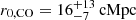 $ r_{0,\mathrm{CO}}=16^{+13}_{-7}\,\mathrm{cMpc} $