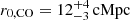 $ r_{0,\mathrm{CO}}=12^{+4}_{-3}\,\mathrm{cMpc} $