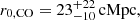 $ r_{0, \rm CO}=23^{+22}_{-10}\,\mathrm{cMpc,} $