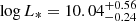 $ \log L_{\ast}=10.04^{+0.56}_{-0.24} $