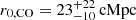 $ r_{0, \rm CO}=23^{+22}_{-10}\,\mathrm{cMpc} $