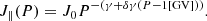 $$ \begin{aligned} J_\parallel (P) = J_0 P^{-(\gamma +\delta \gamma (P-1 [\mathrm{GV}]))}. \end{aligned} $$