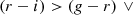 $$ \begin{aligned}&(r-i)>(g-r) \,\,\vee \end{aligned} $$