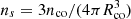 $ n_s=3 n_{\rm co}/(4 \pi R^3_{\rm co}) $