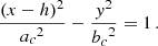 $$ \begin{aligned} \frac{(x-h)^2}{{a_c}^2}-\frac{y^2}{{b_c}^2}=1\, . \end{aligned} $$