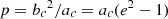 $ p= {b_c}^2/{a_c}= a_c (e^2-1) $
