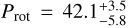 ${P_{{\rm{rot}}}} = 42.1_{ - 5.8}^{ + 3.5}$