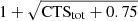 $ 1+\sqrt{\mathrm{CTS}_{\mathrm{tot}}+0.75} $