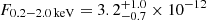 $ F_{\mathrm{0.2-2.0\,keV}} = 3.2_{-0.7}^{+1.0} \times 10^{-12} $