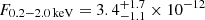 $ F_\mathrm{0.2{-}2.0\,keV} = 3.4^{+1.7}_{-1.1} \times 10^{-12} $