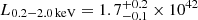 $ L_{\mathrm{0.2-2.0\,keV}} = 1.7_{-0.1}^{+0.2} \times 10^{42} $