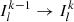 $ I^{k-1}_{l} \rightarrow I^k_{l} $