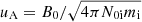$ u_{\mathrm{A}}=B_0/\sqrt{4\pi N_{\mathrm{0i}}m_{\mathrm{i}}} $