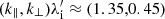 $ (k_\parallel,k_\perp)\lambda_{\mathrm{i}}^\prime\approx (1.35,0.45) $