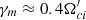 $ \gamma_m\approx 0.4\Omega_{ci}^\prime $