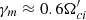 $ \gamma_m\approx 0.6\Omega_{ci}^\prime $