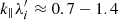 $ k_\parallel\lambda_i^\prime\approx 0.7-1.4 $