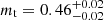 $ m_{\mathrm{t}} = 0.46_{-0.02}^{+0.02} $