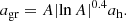 $$ \begin{aligned} a_{\rm gr} = A | \mathrm{ln}\,A|^{0.4} a_{\rm h} .\end{aligned} $$