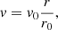 $$ \begin{aligned} v= v_0 \frac{r}{r_0}, \end{aligned} $$
