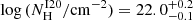 $ \log{(N^{\mathrm{I20}}_{\mathrm{H}}/\mathrm{cm^{-2}})}=22.0_{-0.1}^{+0.2} $
